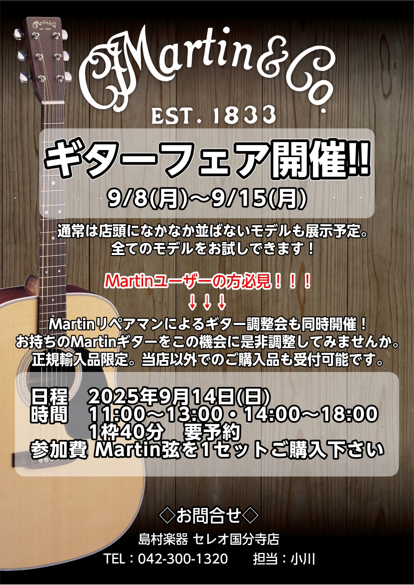 Martinギターフェア・調整会開催！｜島村楽器 セレオ国分寺店