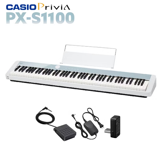 限定商品】CASIO卓上ピアノ PX-S1100に限定カラーが登場！ブルーを展示