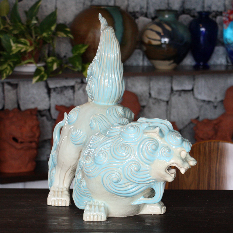 波紋シーサー「義経と静御前」 作 新垣信一/スマフォ版