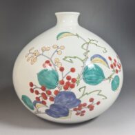 三代 齋藤雲楽 造 京焼 清水焼 雲錦 花瓶 飾り壷 伝統工芸士 | 新栄堂