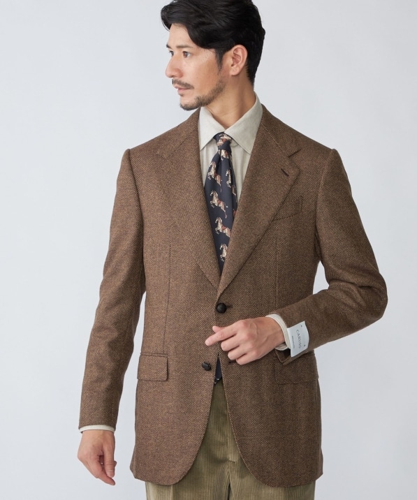 SHIPS別注】CARUSO: AIDA ワイドラペル ウール シルク バスケット