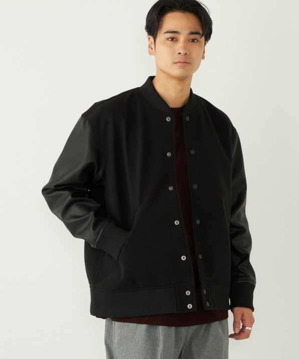SHIPS Colors:ウール ミックス スタジアム ブルゾン ブラック｜ SHIPS