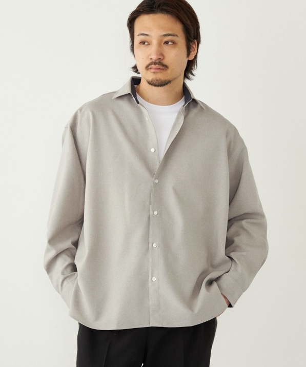 SHIPS Colors:〈洗濯機可能〉ウールライク リラックスフィット シャツ