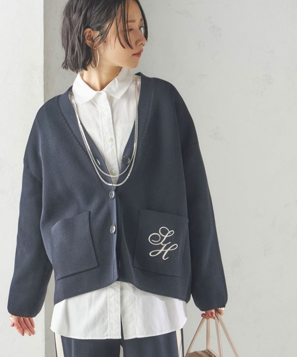 手洗い可能〉ワンポイント 刺繍 Vネック カーディガン｜ SHIPS 公式サイト