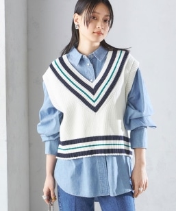 MacMahon Knitting Mills Vネック ジップ ベスト SHIPS別注】LOGAN