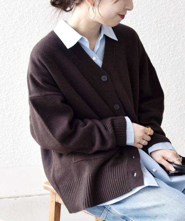 SHIPS any:〈手洗い可能〉AQUA カシミヤ ミックス Vネック