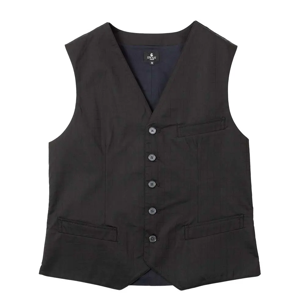 ジレ ベスト 黒 ブラック 格子柄 ドビー ブラックレーベル パーティー