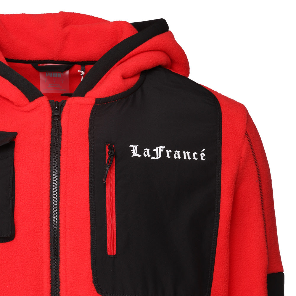 Shop Red Mens Hoops X LaFrancé X Holiday Sherpa Full Zip Hoodie