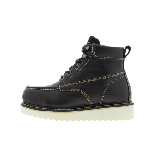 Wolverine Wedge Moc Soft Toe Black – Shoeteria
