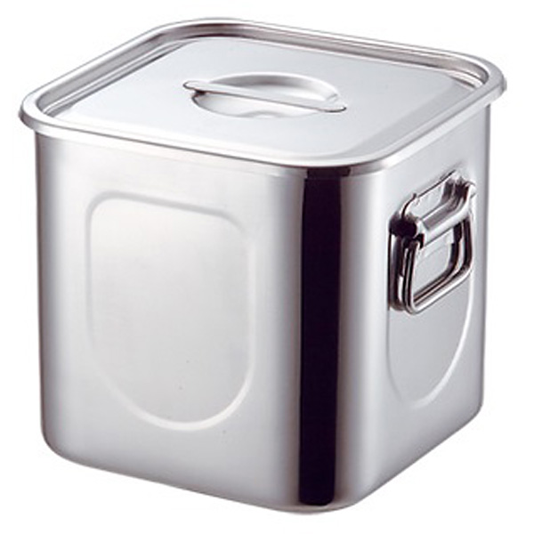 本間製作所 KO 18-8 ステンレス角キッチンポット 20cm - 調理器具のSHOKUBI