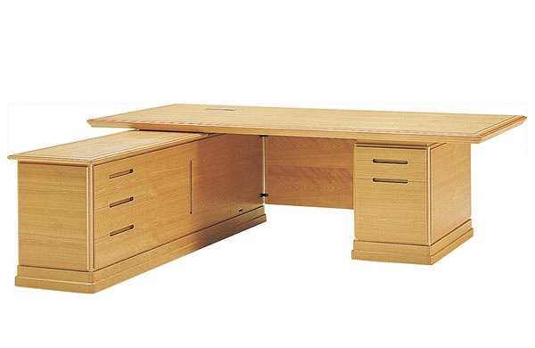 天童木工・ハイクオリティなプレジデントデスク（L字）【書斎家具通販】