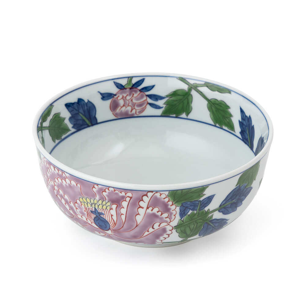 染錦紫牡丹絵 麺鉢 ｜ 有田焼の源右衛門窯公式オンラインショップ