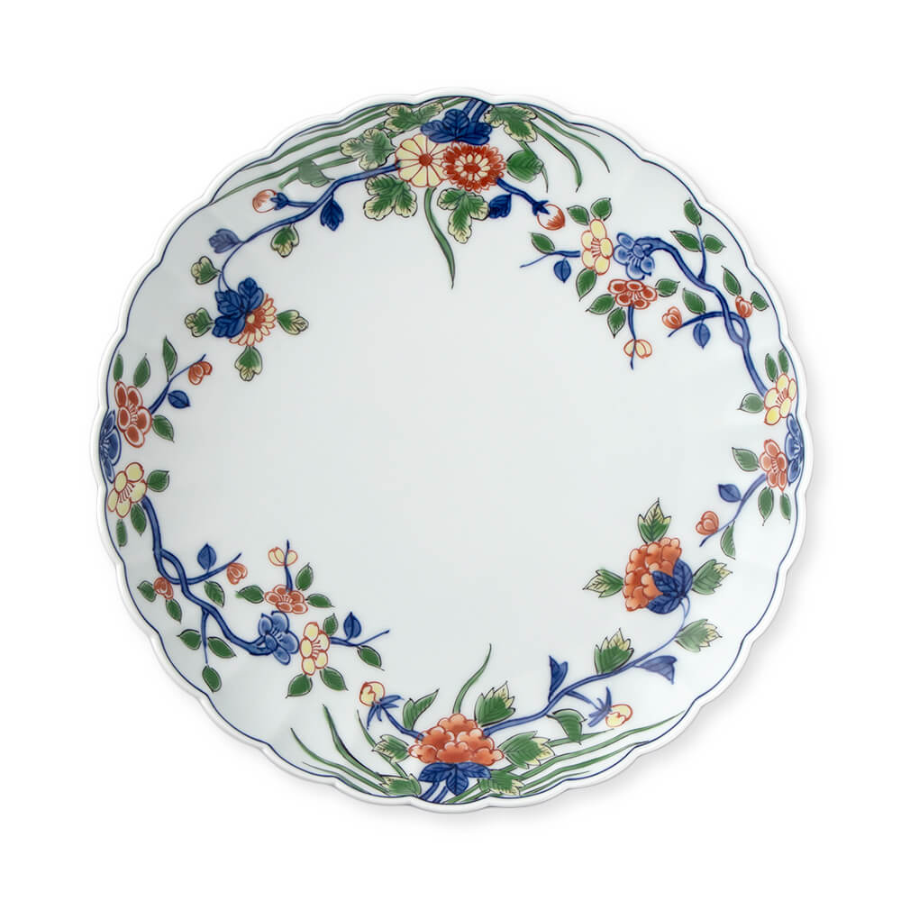 古伊万里風草花菊渕 皿 ｜ 有田焼の源右衛門窯公式オンラインショップ