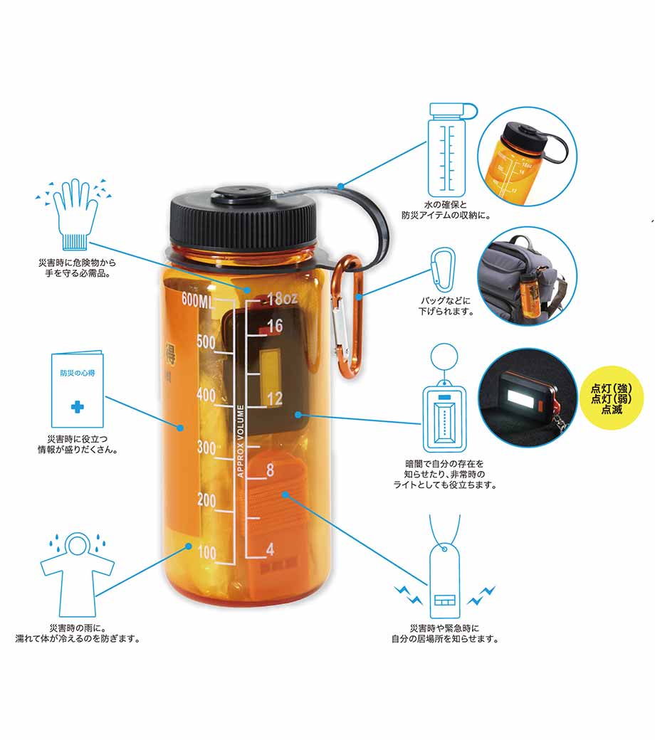 防災ボトル7点セット｜最安値￥693|ほしい！ノベルティ