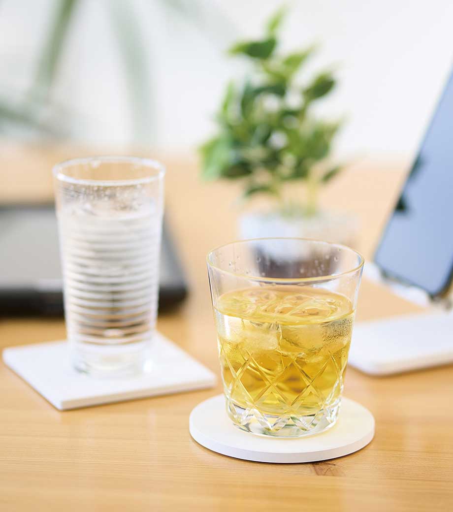 吸水白雲石コースター｜最安値￥264|ほしい！ノベルティ