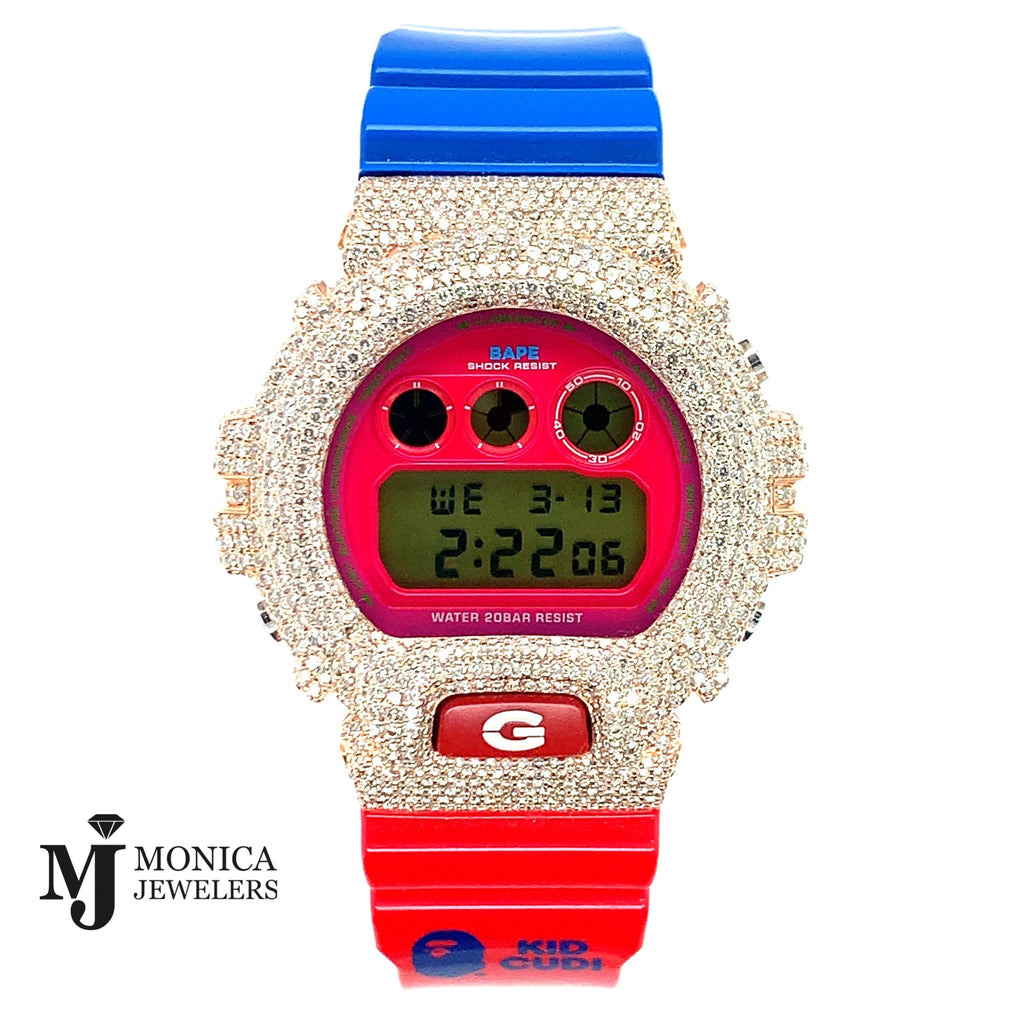 GShock Red/Blue “KID CUDI” BAPE VS Honeycomb 14.81ctw – Monica