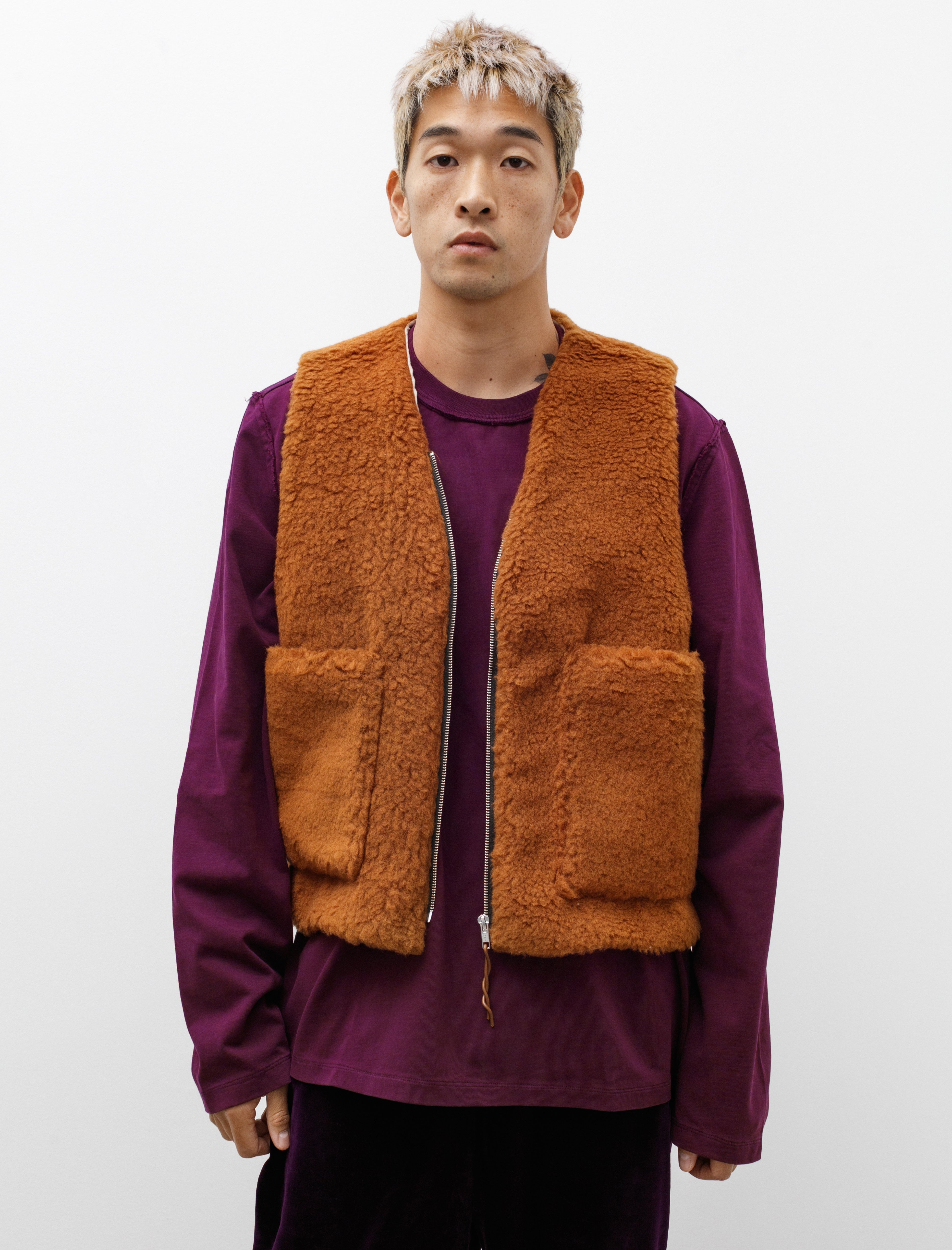 Camiel Fortgens Zip Vest Wool Fleece Brown – Neighbour