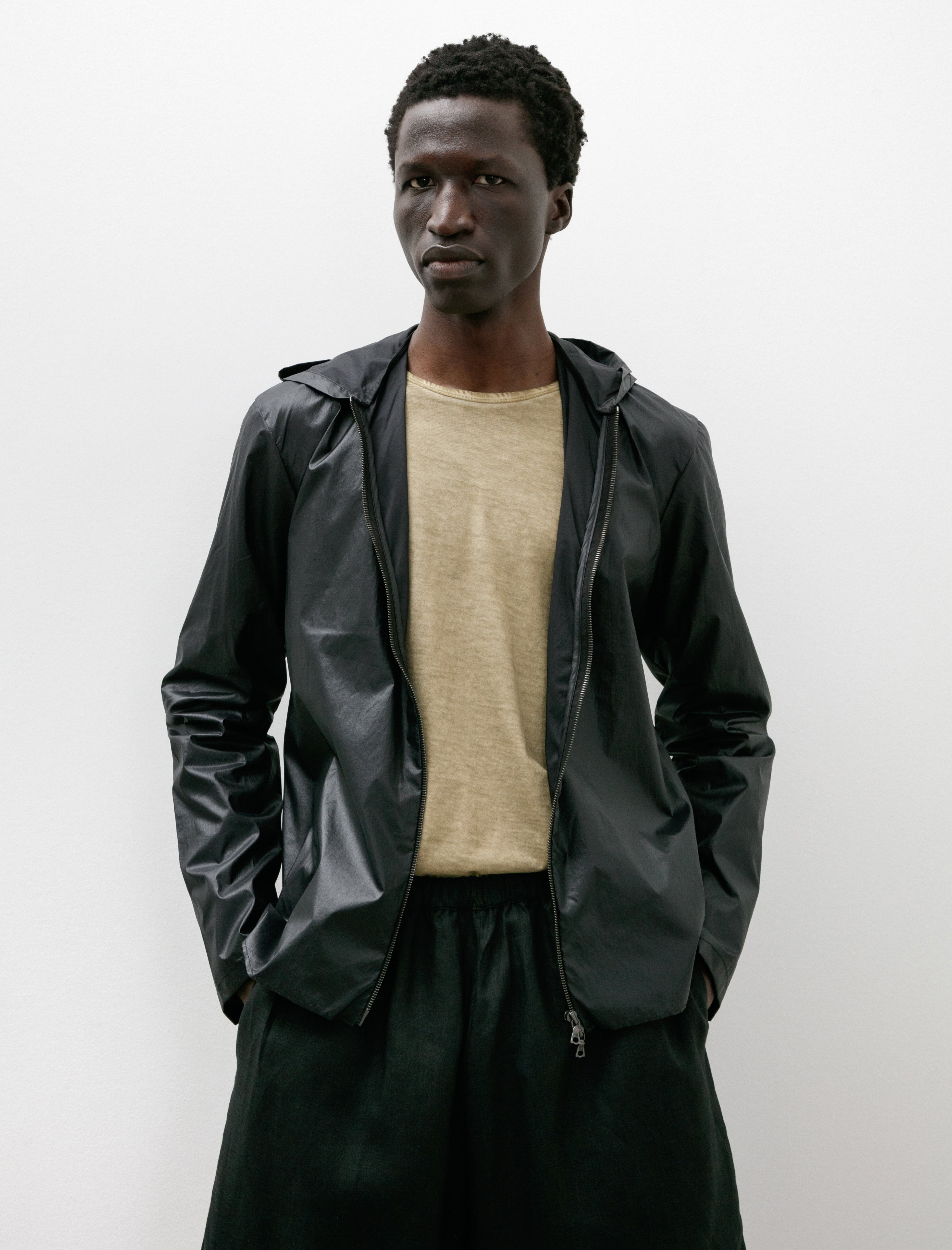 Gabriela Coll Garments No. 258 Technical Hooded Zip Shirt Black