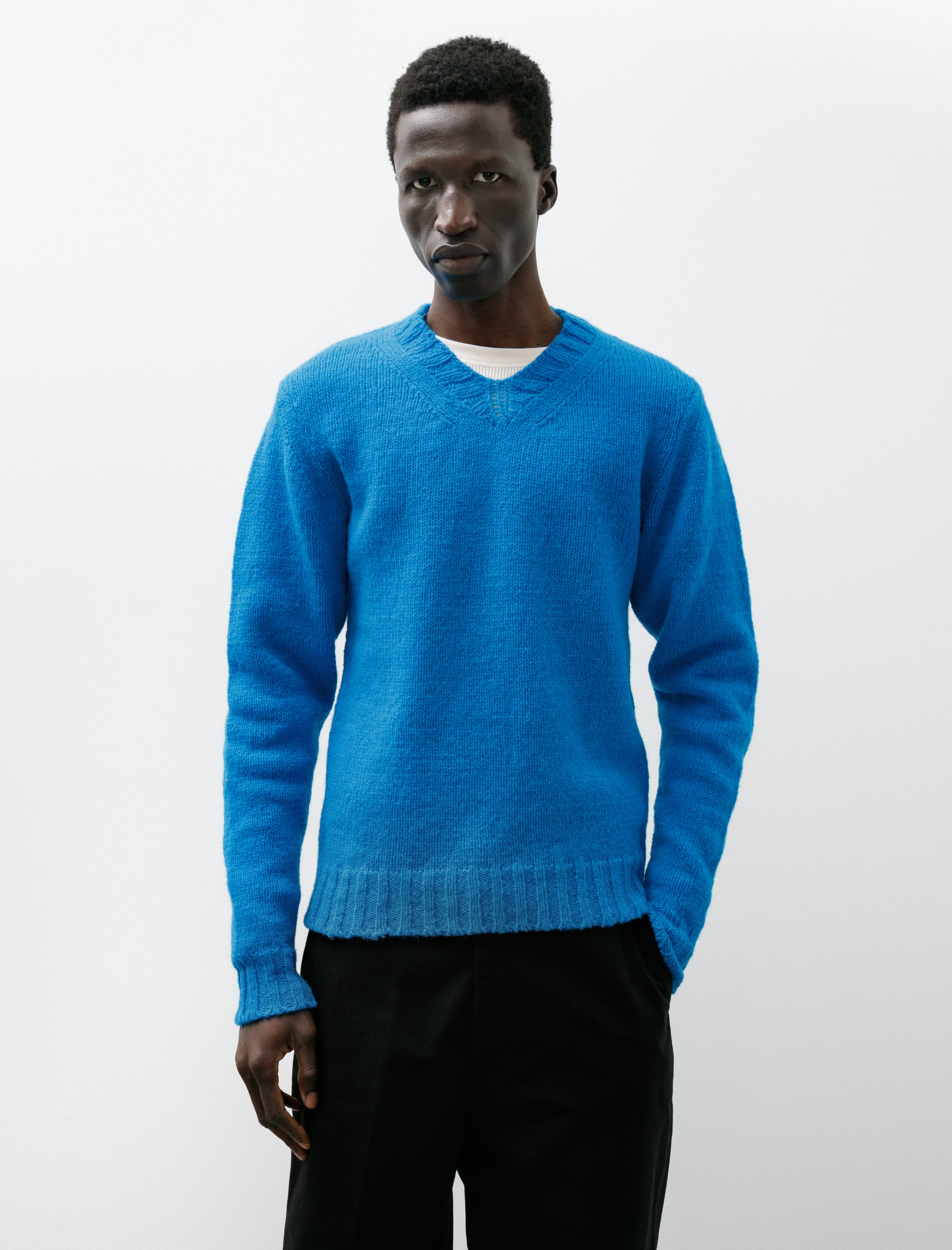 Cecile Tulkens Homemade Wide V-Neck Sweater Petrol – Neighbour