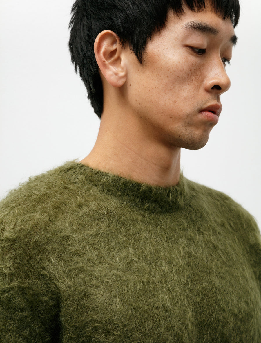 Auralee Brushed Super Kid Mohair P/O Olive – Neighbour