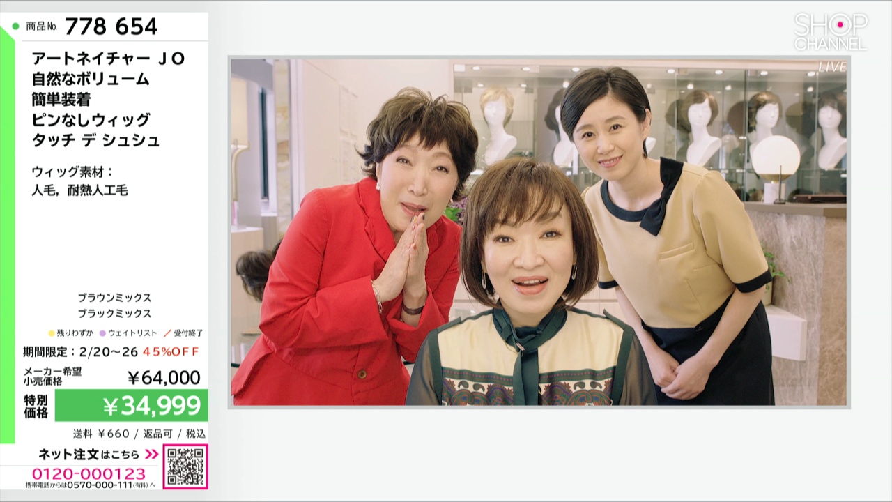 アートネイチャー JO 自然なボリューム 簡単装着 ピンなしウィッグ