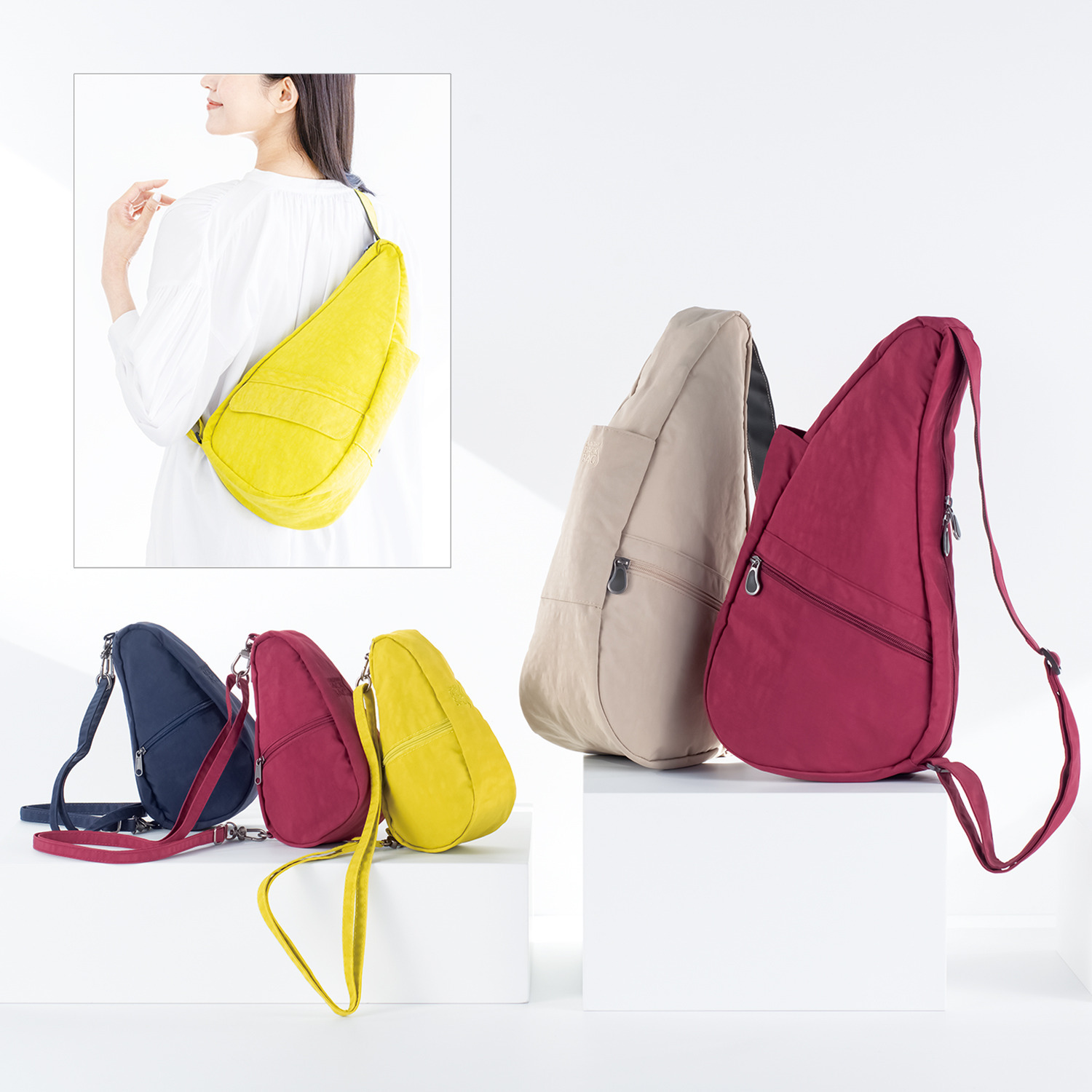 ヘルシーバックバッグ ポーチ付 はっ水 テクスチャードナイロン