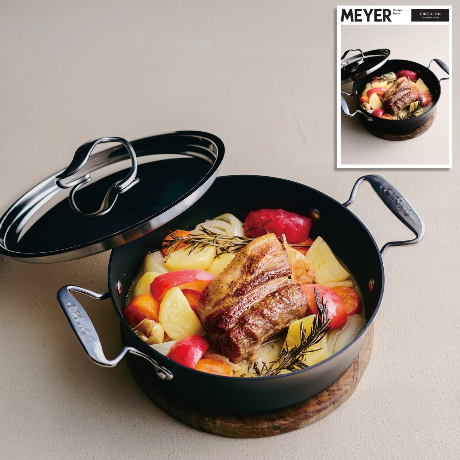 マイヤー すき焼きや鍋料理は勿論！ フライパンとしても 使える両手鍋