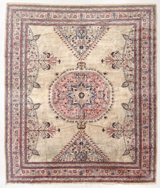 Large Square Vintage Rug / 10'6 x 12'6 Square-ish Turkish Sivas