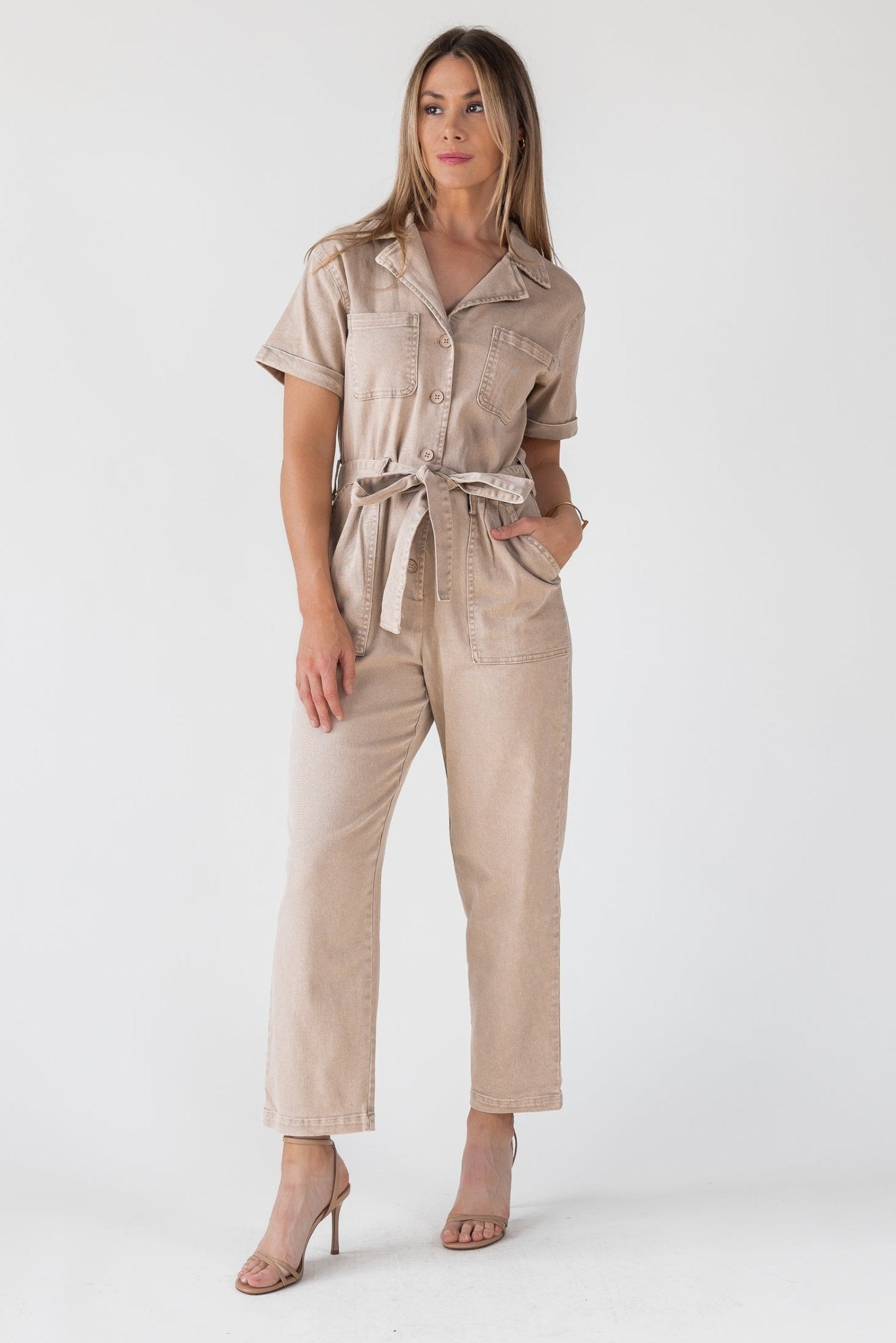 Kendall Jumpsuit - Khaki – JO+CO