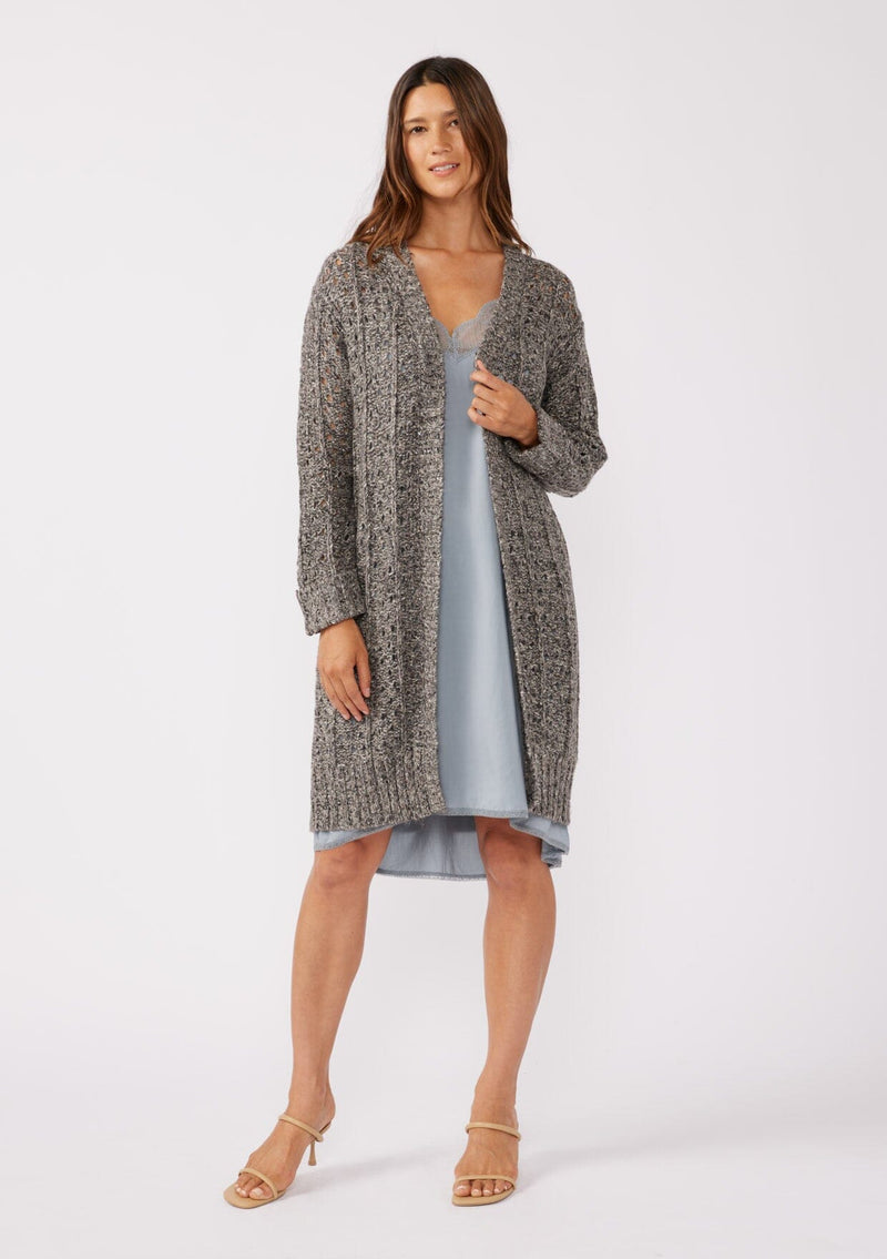 Women's Cardigan - Open Knit Cardigan in Grey or Oatmeal LOVESTITCH