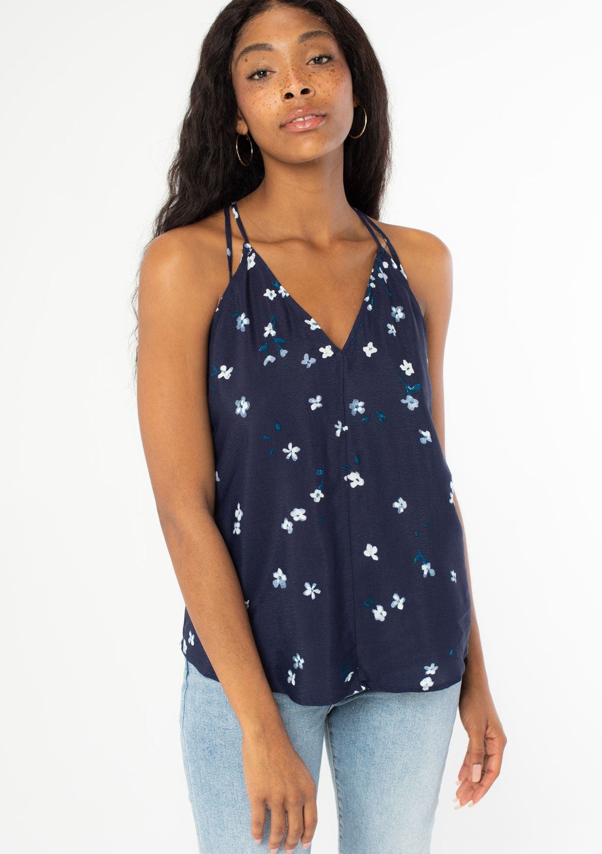 Double Strap Tie Neck Tank Top | LOVESTITCH