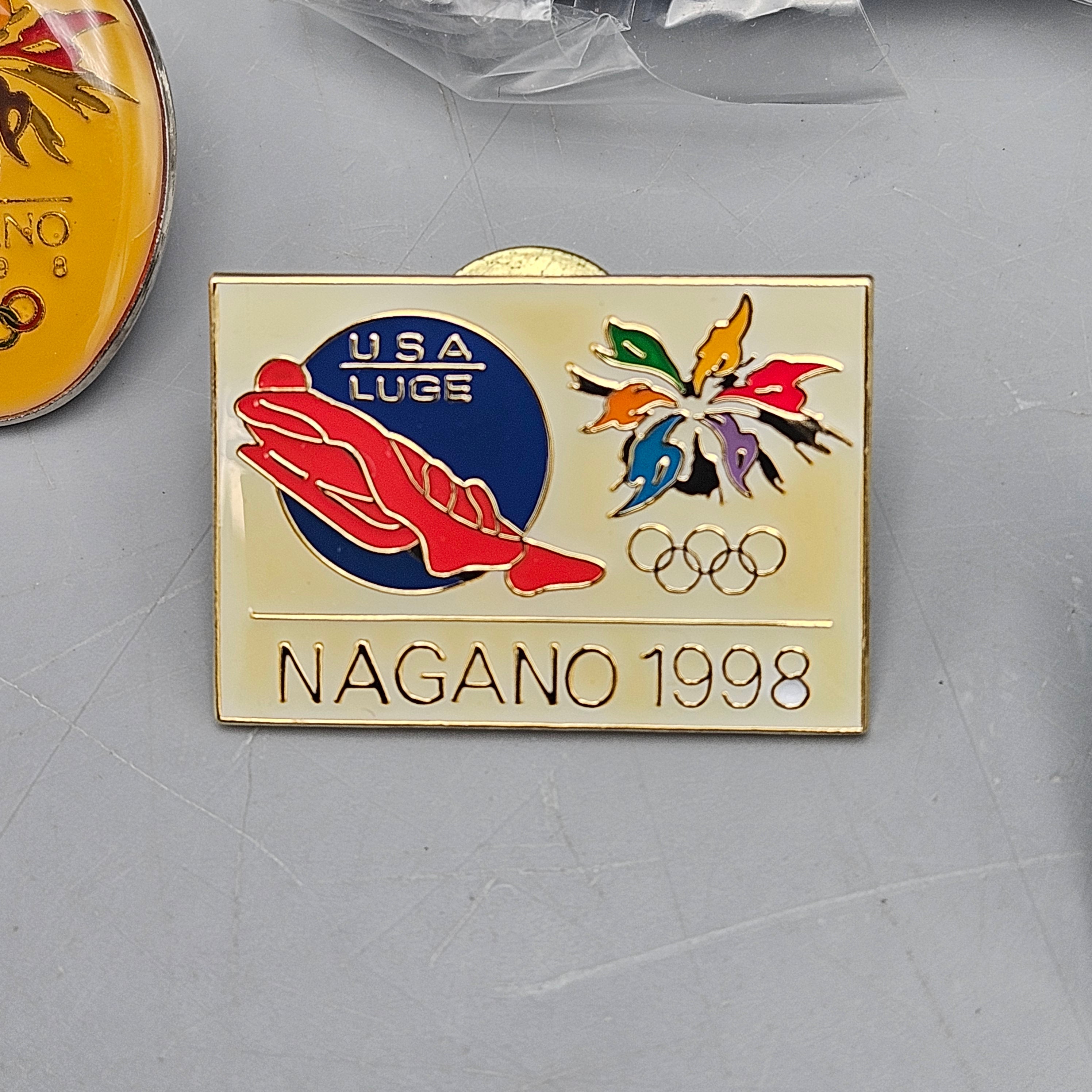 Lot of 5 Nagano 1998 Olympic Pins | Authenticated Estate Treasure