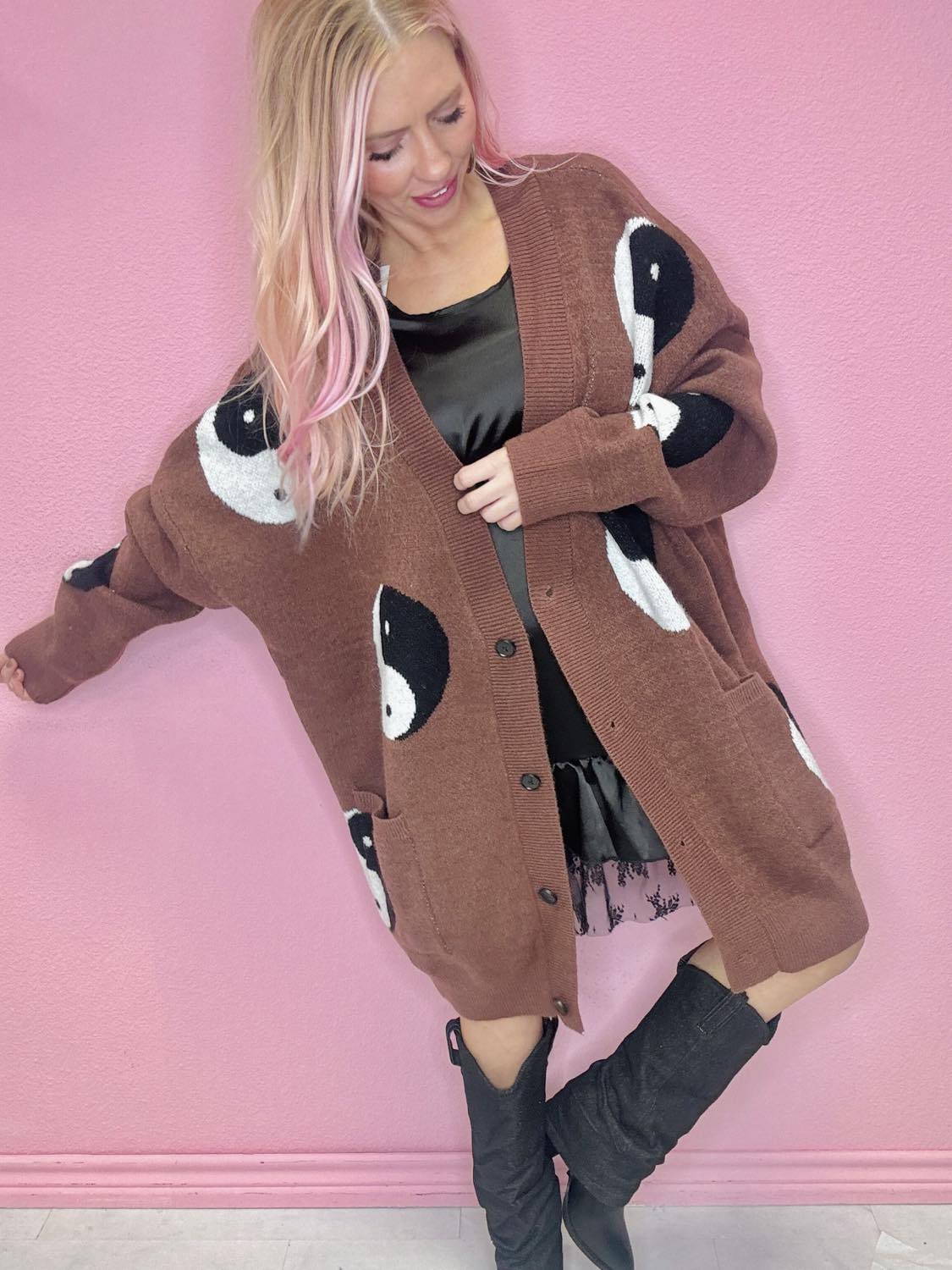 Oversized Yin Yang Cardigan – Shop The Pug