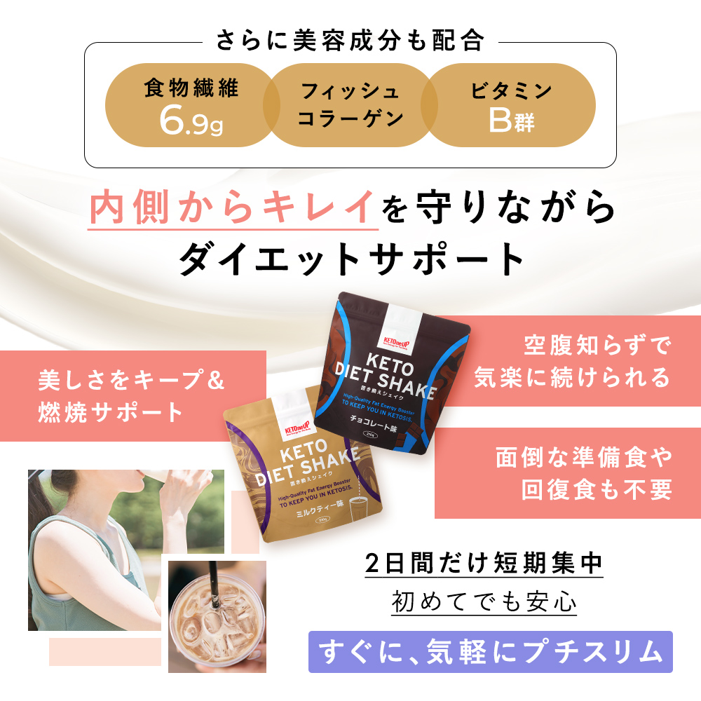 KETOneUP ケトダイエットシェイク 210g ミルクティー味＆チョコレート