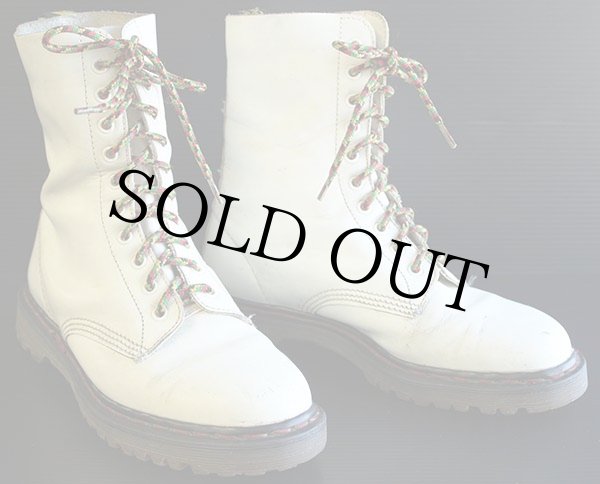 80s 英国製 DR.MARTENSドクターマーチン 10ホールブーツ 白 UK8