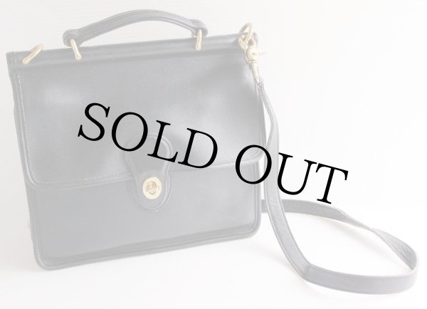 USA製 COACH オールド コーチ 2WAY レザーショルダーバッグ 黒☆9927