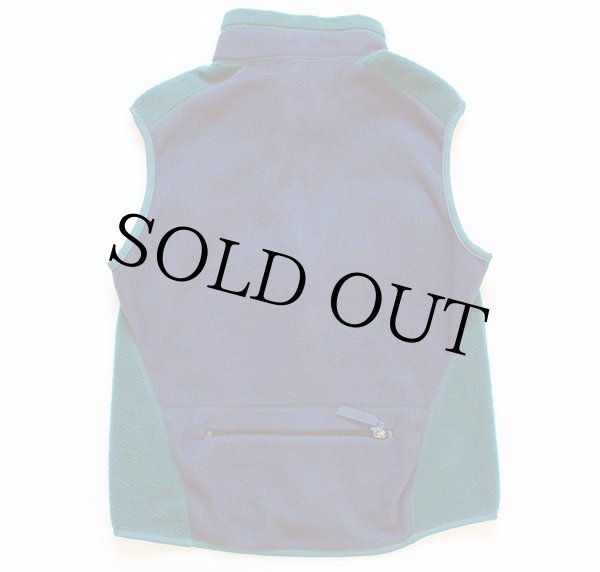 90s USA製 patagoniaパタゴニア PEF フライヤー フリースベスト 緑×紺