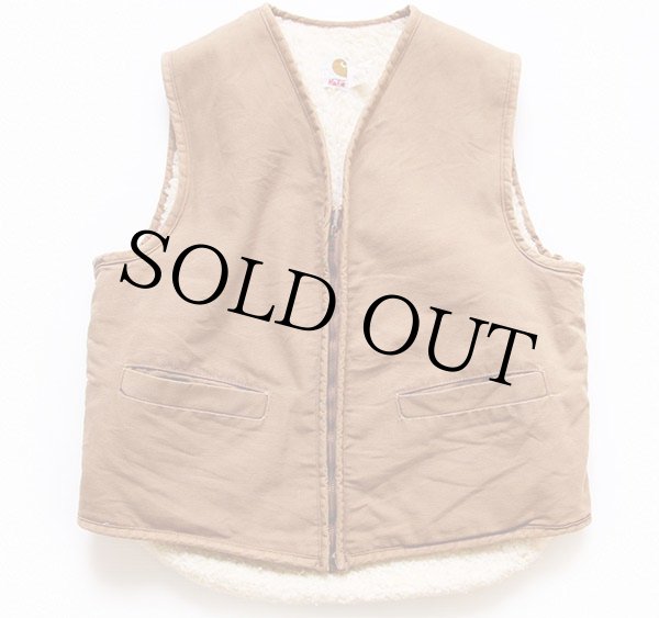 70s USA製 carharttカーハート ボアライナー ダックベスト 茶 L