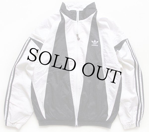 90s adidasアディダス トレフォイル ロゴ刺繍 ツートン 切り替え