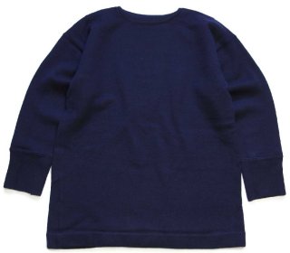 40s Sportswear ボートネック ローゲージ ウールニット セーター 紺