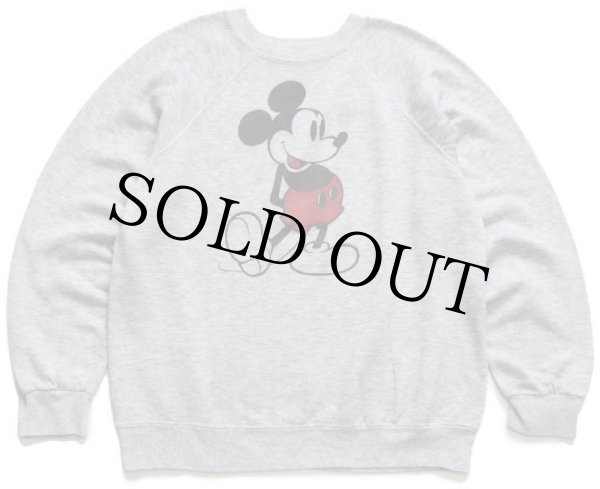 80s Disneyディズニー ミッキー マウス スウェット 杢グレー L