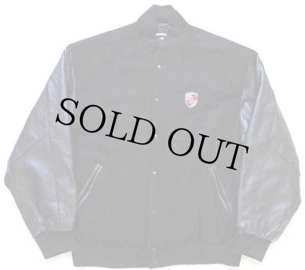 00s USA製 PORSCHE ポルシェ ロゴ刺繍 キルティングライナー メルトン