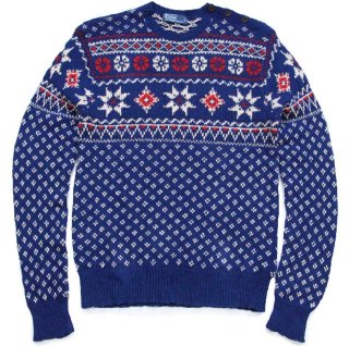 00s LAUREN ラルフローレン ネイティブ柄 ウール ハンドニット ベスト