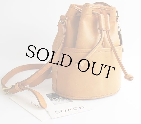 USA製 COACH オールド コーチ 巾着 レザー ショルダーバッグ 茶☆9746