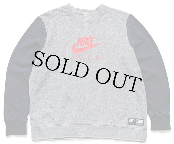 00s NIKEナイキ AIR ビッグロゴ刺繍 ツートン 切り替え スウェット