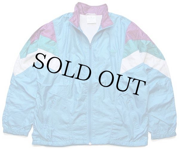 90s adidasアディダス トレフォイル ロゴ刺繍 マルチカラー 切り替え