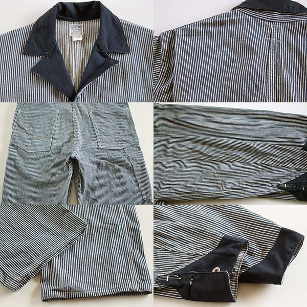 50s GO-PFOR ツートン ヒッコリー オールインワン 38 - Sixpacjoe Web Shop