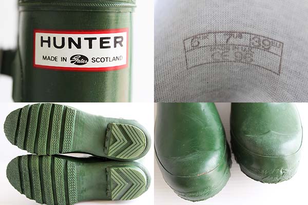 英国製 HUNTERハンター ラバー レインブーツ 緑 UK6☆スコットランド