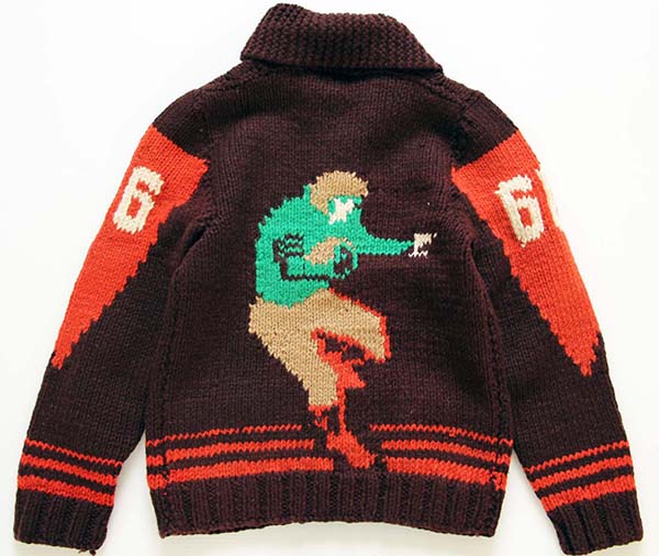 60s アメフト柄 ウール カウチンセーター - Sixpacjoe Web Shop