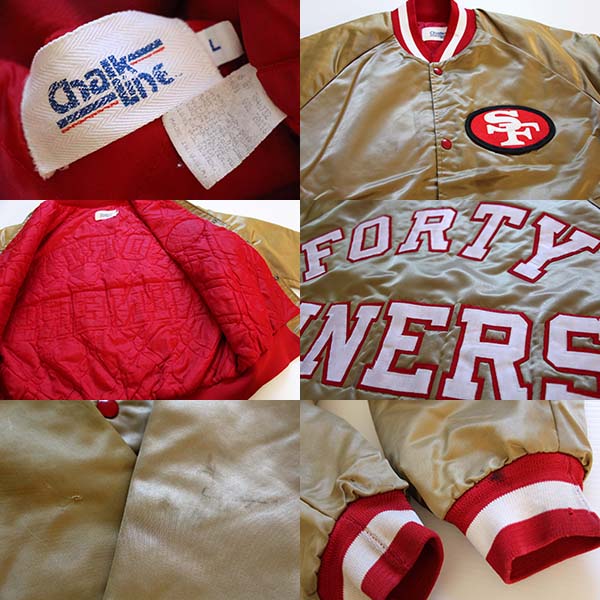 90s USA製 Chalk Line 49ERS ナイロンスタジャン L - Sixpacjoe Web Shop